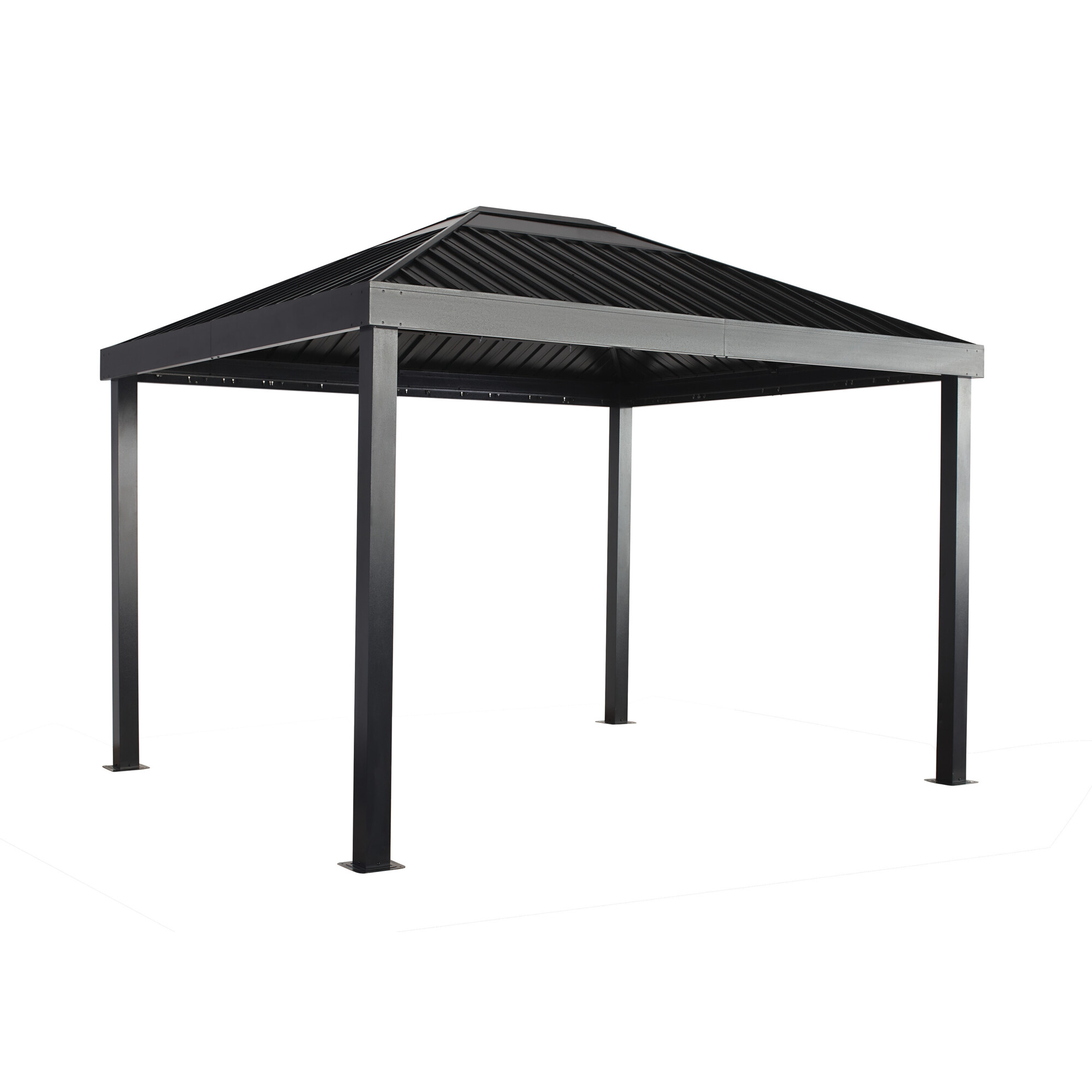 ShelterLogic Sojag Skylight Gazebo - 10ft. x 12ft., Black, Rectangle, Aluminum Frame, Galvanized Steel Roof, Polycarbonate Panels, Model# 500-9168662